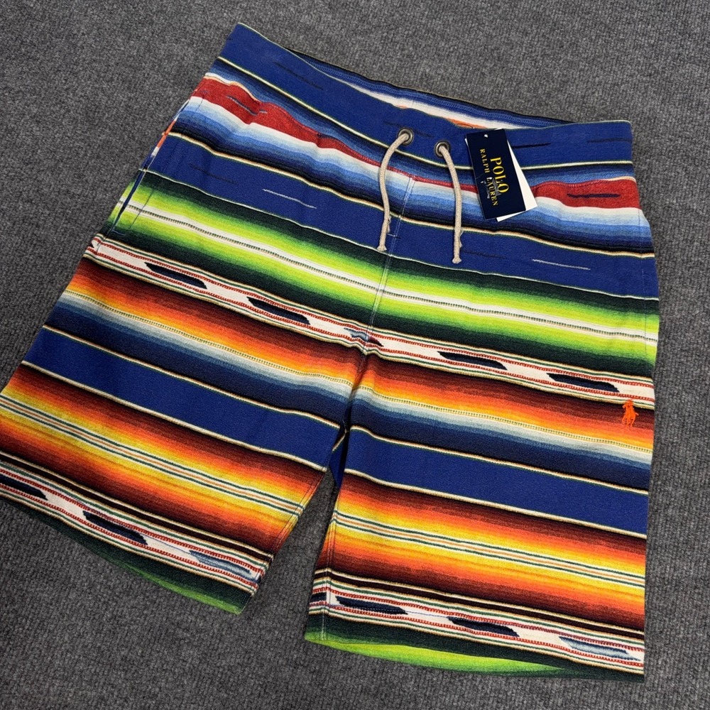 Polo Ralph Lauren Shorts Men Medium Serape Fleece Aztec Southwestern 9" Inseam